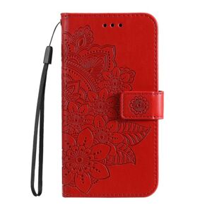 Peňaženkové puzdro Embossing Pattern Flowery Mandala červené – Xiaomi Redmi A3