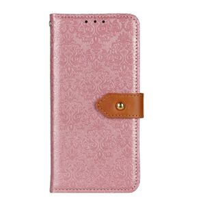 Peňaženkové puzdro Embossing Pattern Kvety ružové – Xiaomi Poco F5 Pro
