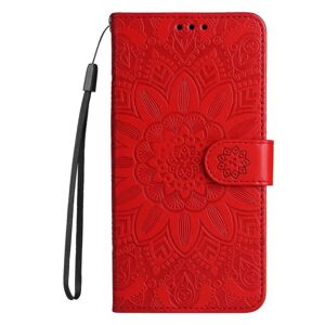 Peňaženkové puzdro Embossing Pattern Slnečnica červené – Samsung Galaxy A55 5G