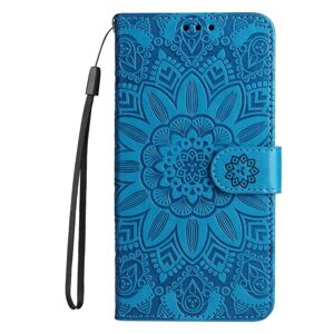 Peňaženkové puzdro Embossing Pattern Slnečnica modré – Samsung Galaxy A35 5G