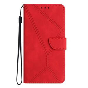 Peňaženkové puzdro Embossing Pattern Stitchy case červené – Realme C67 4G