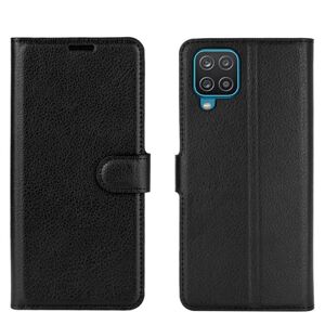 Peňaženkové puzdro Litchi čierne – Samsung Galaxy A12 / M12