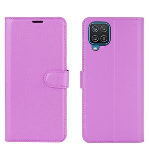 Peňaženkové puzdro Litchi fialové – Samsung Galaxy A12 / M12
