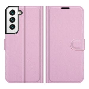 Peňaženkové puzdro Litchi ružové – Samsung Galaxy S22