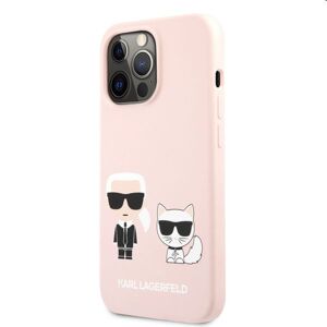 Puzdro Karl Lagerfeld and Choupette Liquid Silicone pre Apple iPhone 13 Pro, ružové 57983105906