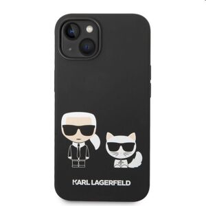 Puzdro Karl Lagerfeld and Choupette Liquid Silicone pre Apple iPhone 14, čierne 57983111433