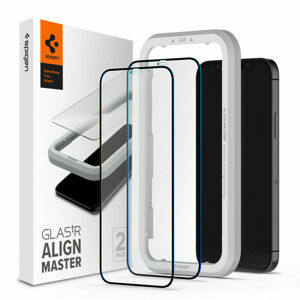 Tvrdené sklo na Apple iPhone 12/12 Pro Spigen Glass AlignMaster Duo Pack čierne