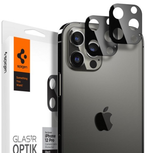 Tvrdené sklo Spigen Optik pre iPhone 12 Pro Lens Protector čierne