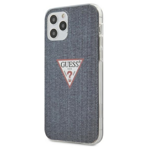 Puzdro Guess GUHCP12LPCUJULDB na Apple iPhone 12 Pro Max Triangle Collection modré
