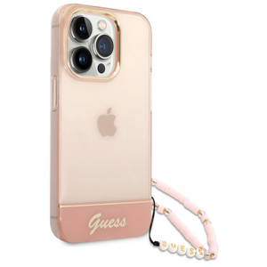 Kryt na Apple iPhone 14 Pro Max Guess Camera Outline Translucent s pútkom GUHCP14XHGCOHP ružové