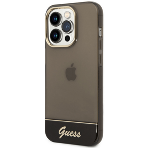 Kryt na Apple iPhone 14 Pro Max Guess Camera Outline Translucent GUHCP14XHGCOK čierne