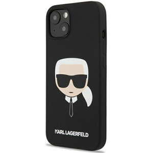 Silikónové puzdro Karl Lagerfeld na Apple iPhone 13 KLHCP13MSAKHBK Saffiano Karl Head čierne