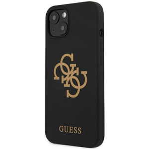 Silikónové puzdro Guess na Apple iPhone 13 mini GUHCP13SLS4GGBK Silicone 4G Logo čierne