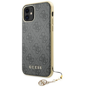 Plastové puzdro Guess na Apple iPhone 13 GUHCP13MGF4GGR 4G Charms Collection sivé