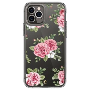 Plastové puzdro na iPhone 12/12 Pro Spigen Cyrill Pink Floral transparentné