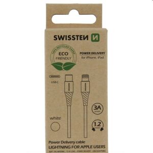 Swissten Data Cable Textile USB-C  Lightning 1.2 m, biely 71505301ECO