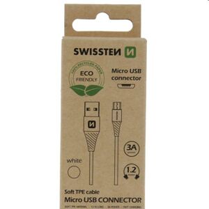 Swissten Data Cable Textile USB  Micro USB 1.2 m, biely, eco balenie 71504300ECO