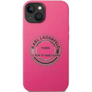 Silikónové puzdro Karl Lagerfeld na Apple iPhone 14 Plus KLHCP14MSRSGRCF HC Silicone RSG BIC ružové