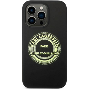 Silikónové puzdro Karl Lagerfeld na Apple iPhone 14 KLHCP14SSRSGRCK HC Silicone RSG BIC čierne