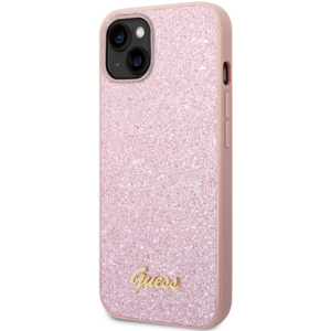Plastové puzdro Guess na Apple iPhone 14 Pro GUHCP14LHGGSHP Glitter Flakes Metal Logo ružové