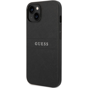 Plastové puzdro Guess na Apple iPhone 14 Pro GUHCP14LPSASBBK PU Leather Saffiano čierne