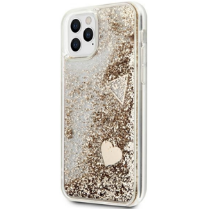 Plastové puzdro Guess na Apple iPhone 11 Pro GUOHCN58GLHFLGO Charms 2 Liquid Glitter zlaté