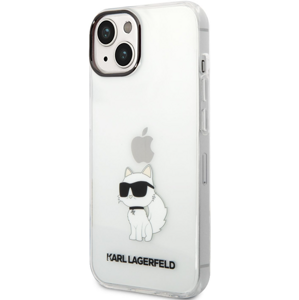 Plastové puzdro Karl Lagerfeld na Apple iPhone 14 KLHCP14SHNCHTCT Translucent Choupette NFT transparentné