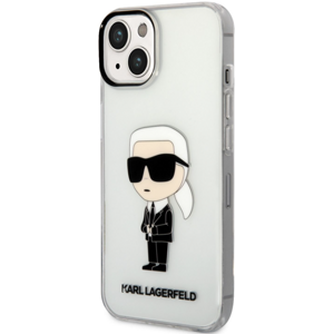 Plastové puzdro Karl Lagerfeld na Apple iPhone 14 KLHCP14SHNIKTCT Translucent Ikonik NFT transparentné