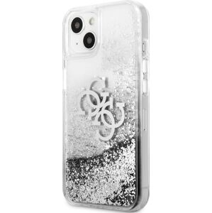 Plastové puzdro Guess na Apple iPhone 13 Mini GUHCP13SLG4GSI 4G Big Liquid Glitter strieborné