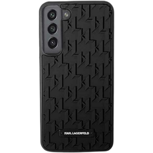 Plastové puzdro Karl Lagerfeld na Samsung Galaxy S23 5G S911 KLHCS23SRUPKLPK Rubber Mono Logo Plate čierne
