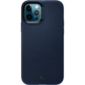 Odolné puzdro na Apple iPhone 12/12 Pro Spigen Cyrill Ciel Leather Brick modré