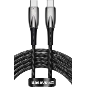 Kábel Baseus Glimmer Series CADH000801, USB-C na USB-C Power Delivery 100W, 2m, čierny