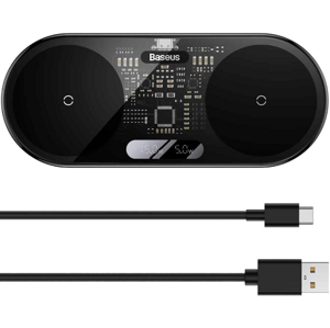 Bezdrôtová nabíjačka Baseus WXSX010101 LED Display 2in1, 20W + USB-C kábel 1m, čierna