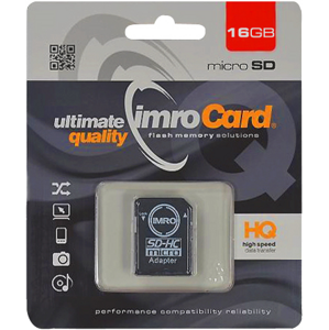 Imro microSD 16GB class 10 UHS-3 s adaptérom