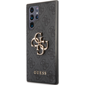 Plastové puzdro Guess na Samsung Galaxy S22 Ultra 5G S908 GUHCS22L4GMGGR 4G Big Metal Logo čierne