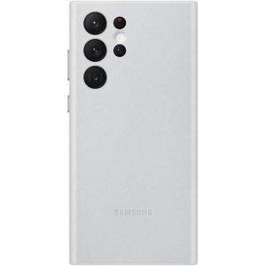 Kožené puzdro Samsung na Samsung Galaxy S22 Ultra 5G S908 EF-VS908LJE Soft Leather sivé