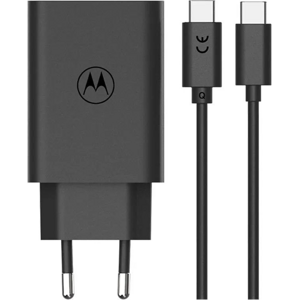 Sieťová nabíjačka Motorola TurboPower 50W Duo, USB-A/USB-C + USB-C kábel, čierna (Blister)