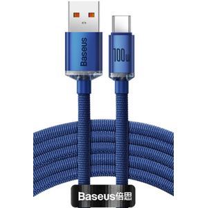 Kábel Baseus Crystal Shine CAJY000503, USB to Type C PD100W, 2m, modrý