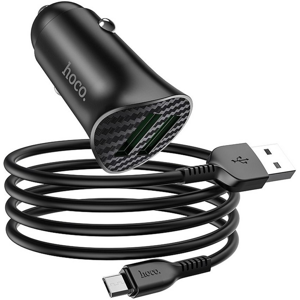 Autonabíjačka HOCO Z39 2 x USB QC3.0 18W + kábel Micro USB Farsighted čierna