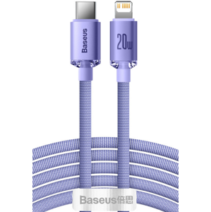 Kábel Baseus Crystal Shine Series CAJY000305, USB-C na Lightning, PD 20W, 2.0 m, fialový