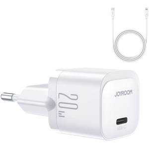 Joyroom Mini JR-TCF02, 20W PD + kábel USB-C na Lightning, biela