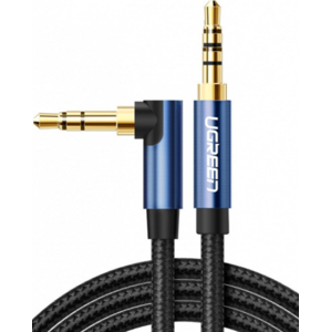 Kábel Ugreen AV112, Aux Jack 3.5mm, 2m, opletený, čierno-modrý