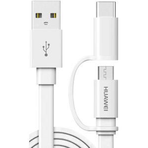Kábel Huawei AP55S, USB-A na microUSB/redukcia USB-C, 1.5m, biely (Blister)