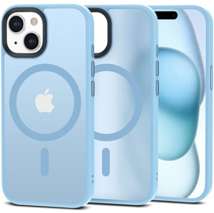 Silikónové puzdro na Apple iPhone 15 Tech-Protect MagMat Silicone MagSafe modré