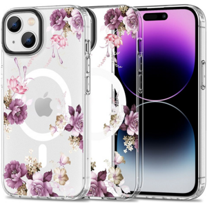 Silikónové puzdro na Apple iPhone 15 Tech-Protect MagMood MagSafe Spring Floral