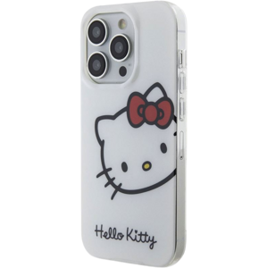 Plastové puzdro Hello Kitty na Apple iPhone 13 Pro HKHCP13LHCKHST IML Head Logo biele