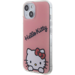 Plastové puzdro Hello Kitty na Apple iPhone 15 HKHCP15SHKDSP IML Daydreaming Logo ružové