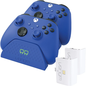 VENOM VS2888 Xbox Series S/X & One Blue Twin Docking Station + 2 batteries
