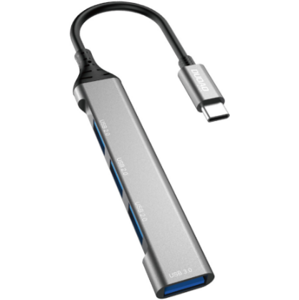 Dudao HUB 4v1 A16T, 4x USB-A, 6.3cm, sivý