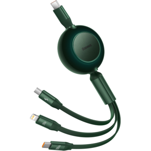 Baseus Bright Mirror 2 CAMJ010206, USB-C na Micro/Lighting/USB-C, PD 100W, 1.1m, zelený